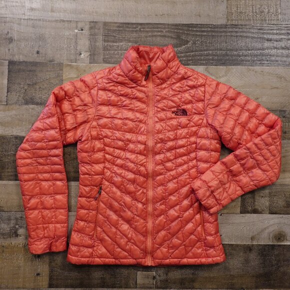 The North Face ThermoBall Insulated Jacket Women’s Small Coral Red Packable FAIR - Picture 1 of 15